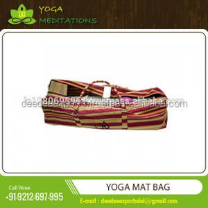 Sac polochon en toile de haute qualité avec tapis de yoga OEM Kit de yoga de marque privée couleur et taille personnalisées d'Inde - Product Image 3