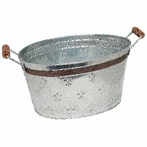 OUTDOOR GALVANIZED FANCY OVAL TUB GARDEN DECORATIVE OUTDOOR OVAL GALVANIZED HIGH QUALITY GALVANIZED PARTY OVAL TUB - Product Image 6