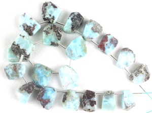 หินอัญมณีหยาบลาริมาร์ท้องฟ้าธรรมชาติทำด้วยมือเจาะด้านบนไม่ผ่านการบำบัดทำเครื่องประดับคอลเลกชันหิน - Product Image 3