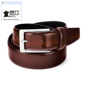 Logotipo personalizable Cinturón de cuero de vaca genuino informal de negocios para hombres Hebilla de aleación de acero de Estilo Vintage Longitud personalizada - Product Image 4