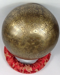Bol chantant en Bronze tibétain le plus vendu Mantra bouddhiste sculpté pour la méditation religieuse Yoga thérapie par le son guérison-en métal - Product Image 4