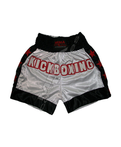 Pantalones Cortos de Entrenamiento de Kickboxing Unisex con Logotipo Personalizado, Ropa para Adultos de Todos los Géneros, Trajes de MMA Blancos con Negro - Product Image 1