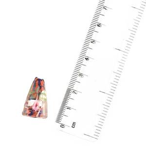 กรวยแก้วใสทาสีดอกไม้สีชมพูมีลูกปัดหลวมสีส้มและสีฟ้าสำหรับทำเครื่องประดับ (แพ็ค12ชิ้น) - Product Image 1