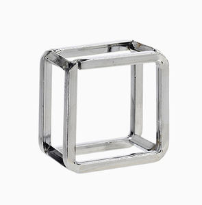 Anneau de serviette carré en laiton nickelé, anneau de serviette en argent - Product Image 1