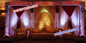 Boda escenario con cristal de oro Pilares de Pilar boda escenario real de cristal de dosel etapa - Product Image 2