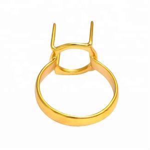 Anillo en blanco de plata chapada en oro con ajuste de Punta Anillo listo para encontrar para unisex. Fabricación Mayorista POR CASA DE PLATA. - Product Image 3