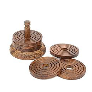 Ensemble de dessous de verre en bois rusticité, sous-verres pour table basse, sous-verres de protection de table pour bureau de ferme, bar - Product Image 1