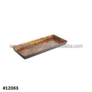 Plateau à chaussures en métal de la plus haute qualité Plateau à bottes décoratif en relief solide en métal Plateau à bottes en métal fini bronze - Product Image 5