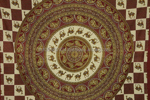 Queen-Size Elegant Indian Tapestries with Stylish Mandala Pattern and <b>Cream</b> Camel Print for Dorm Decor - Product Image 5