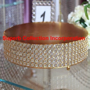 Or rond Support De Gâteau De Mariage en Cristal - Product Image 2