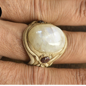 Bague en argile polymère avec pierres précieuses |   Bague en pierre naturelle faite à la main, bijoux de mode, prix de gros, cadeau élégant pour unisexe, à porter au quotidien - Product Image 1