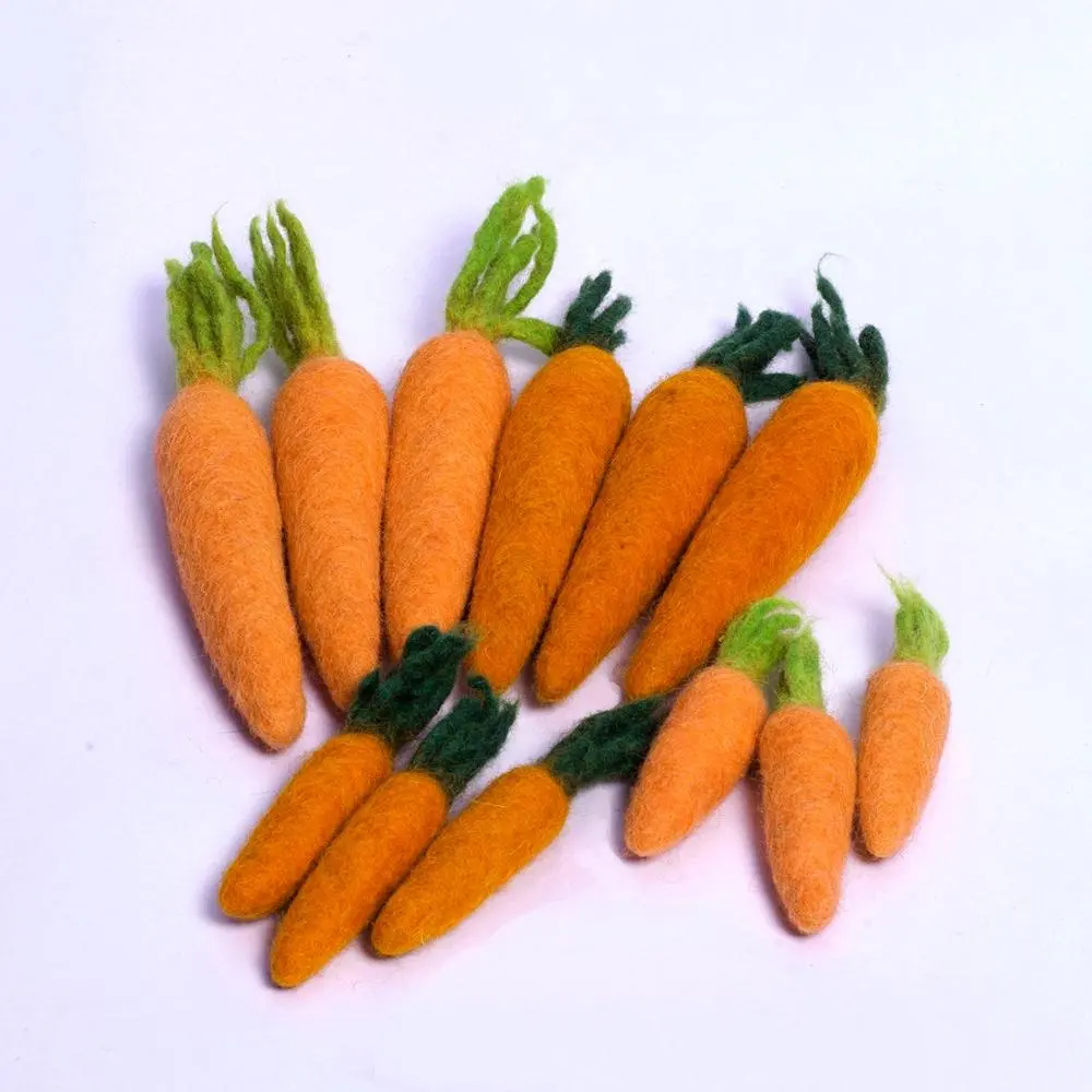 FFV-001 Войлок морковь, изготовленные из 100%, безвредная для окружающей среды, в новом Зеландии из чистой шерсти, войлочная квалифицированными и талантливых женщин ремесленников Непала