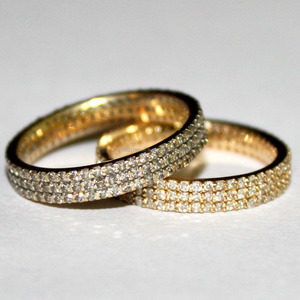 Anillo de boda de diamante en oro amarillo sólido de 14K sólido Anillos DE BODA unisex Anillos de compromiso clásicos Envío de la gota OEM - Product Image 3