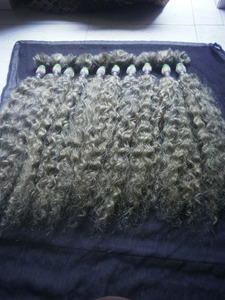 ที่ยังไม่ได้อินเดีย Remy ผมหยิกเป็นกลุ่มสีเทาสำหรับ Braids - Product Image 2