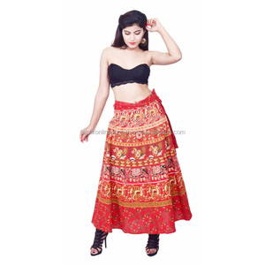 Robe sarong indienne en coton Nouveau style de jeans jupe longue sexy pour femmes de toutes tailles pour femmes - Product Image 1