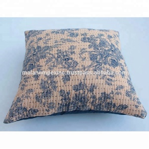 Flower Pattern Screen Printed Cotton Sofa <b>Cushion</b> <b>Covers</b> Home Decorative Use - Product Image 3