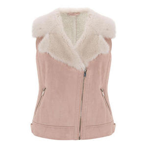 Short Sleeveless Faux Fur Aviator Gilet Winter Cotton-Filled Breathable - Product Image 2