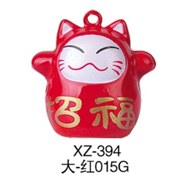 Gros chat porte-bonheur rouge (y compris sangle suspendue)