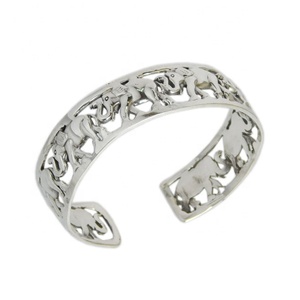 Joyería de Plata de Ley 925 hecha a mano, increíble diseño de elefante, brazalete liso de Plata de Ley 925 sólida, cadena fina y pulsera de eslabones - Product Image 1