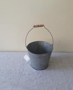 Cubo redondo galvanizado con asa, cubo de metal con asa - Product Image 2