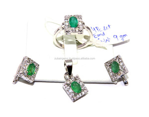 Wonderful-Conjunto de joyería de plata de ley 925 con Esmeralda Natural - Product Image 3