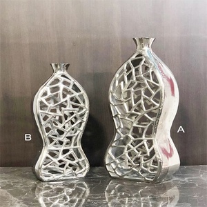 Medium Size Modern Design Metal <b>Vase</b> Luxury Flower <b>Wedding</b> Tabletop <b>Vase</b> for Luxury Living Room Home Accessories Decor - Product Image 2