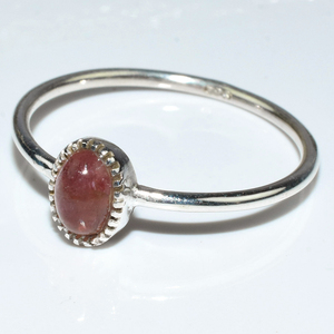 Anillo de Plata de Ley 925 con turmalina rosa, joyería de plata 925 con forma ovalada auténtica, diseño exclusivo - Product Image 3