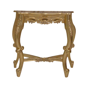 Muebles para el hogar, sala de estar interior, mesa de consola dorada tallada de madera, Estilo clásico - Product Image 1