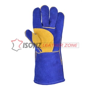 Guantes de soldadura de cuero de ante azul Guantes DE TRABAJO DE SEGURIDAD Tig/Mig con funciones ignífugas anticorte antiimpacto - Product Image 4