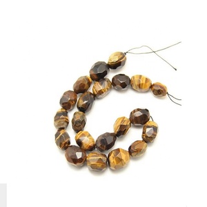 High Quality <b>tiger</b> <b>Eyes</b> Nugget Faceted Tumbled Drilled Gemstone Full Strand Natural Stone Crystal Healing Necklace Wholesaler - Product Image 2