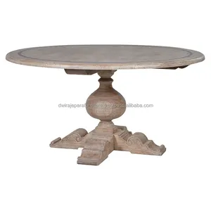 Indonesia French Furniture - Solid Recycle Pine Round Dining Table Furniture