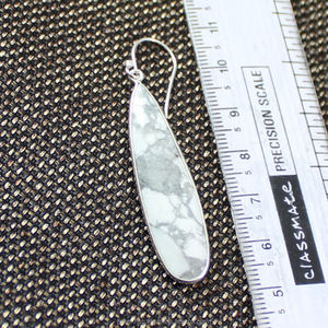 Adorable 925 Sterling Silver White Copper Turquoise Handmade <b>Long</b> Pear Shape Gemstone <b>Earrings</b> For Women In Bulk ODM OEM - Product Image 2
