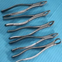 Ensemble de 5 pinces dentaires à motif anglais, manuelles, en acier, certifiées CE Classe I, pour usage dentaire