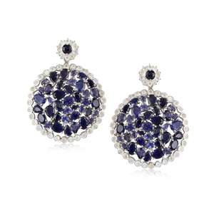 Hot Popular Sterling 925 Silver iolite Gemstone CZ Stud pendientes para mujeres compromiso regalo de boda joyería - Product Image 1