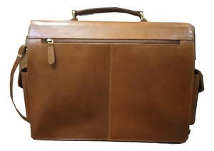 Porte-documents pour ordinateur portable en cuir véritable de style vintage pour hommes Organisateur de sac rigide avec sangle réglable pour le travail - Product Image 5