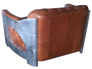 Tufted Brown <b>Tan</b> Genuine Leather Loveseat Sofa with Back and Seat Leisure Style Home Furniture - Product Image 2