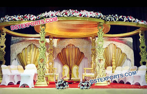 Mandap en bois sculpté à la main élégant pour mariage, ensemble de mandap en bois sculpté à la main traditionnel, mandap en bois sculpté pour mariage en Australie - Product Image 2