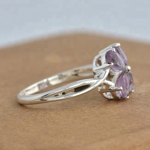 Solide. Bague en argent sterling 925 belle forme de poire améthyste pierre précieuse faite à la main bijoux fins de Casa de Plata - Product Image 3