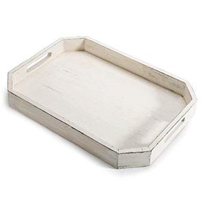 Plateau de service en bois fait à la main, avec poignées découpées - Product Image 1