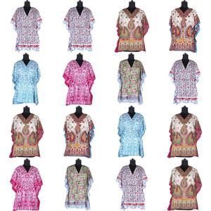 Indian <b>Girls</b> Short <b>Kaftan</b> Sexy Wear Poncho Fashionable Dress Cotton Women Fashion Tunic Tops Beach Wear Casual Dress Bat Wing - Product Image 1