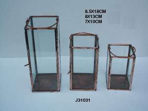 High Quality Mirror Polish Finish Tea Light <b>Candle</b> <b>Holder</b> Copper and <b>Glass</b> Votive Lantern for Home Decoration Metal Material - Product Image 3