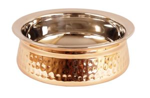 Handi en cuivre martelé, décoration de luxe, handi en métal, décoration indienne artisanale, service de fête, mariage, handi martelé - Product Image 2