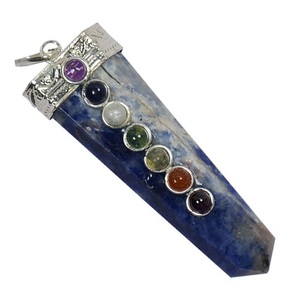 <b>Crystal</b> Pendant Sodalite Flat Pendant <b>Healing</b> Stone Gemstone Flat Pencil <b>Crystal</b> Gemstone Agate Necklace Wholesaler - Product Image 1
