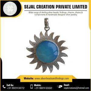 Pierres Précieuses indiennes Sterling 925 Pendentif en argent - Product Image 6