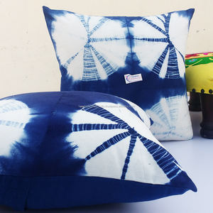 Shibori Square <b>Cushion</b> Covers <b>Indian</b> Tie Dyed Decorative Pillow Covers Indigo Blue Cotton <b>Cushion</b> Cover for Home Halloween Decor - Product Image 2