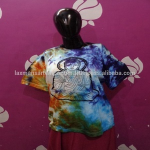 T-shirts pour hommes 100% coton tricoté tie-dye multicolores vintage respirants à manches courtes, imprimés en sérigraphie, vente en gros pour l'été - Product Image 4