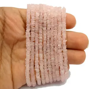 Natural Rose Quartz Square Beads