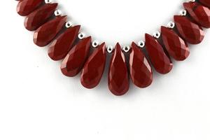 17 Pièces Naturel Rouge Jaspe Gemme Facettes Poire Forme Figure Colliers Pendentif Collier Bijoux De Mode - Product Image 3