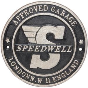 Placa de garaje redonda Speed Well de hierro fundido a precio de venta caliente Placa de pared de tendencia para decoración OEM ODM Personalización aceptada - Product Image 1
