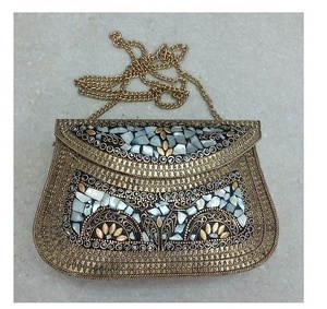 Designer Metal Mosaic Clutch <b>Bag</b> Handmade Exclusive Evening <b>Women</b> <b>Messenger</b> <b>Bag</b> for Wedding and Party Wear by LUXURY CRATS - Product Image 1